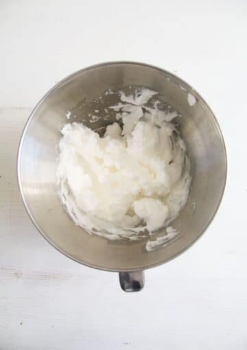 stiff egg whites in a large bowl.